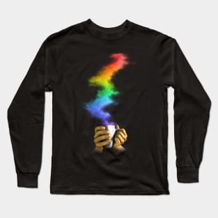 Cup with fables rainbow steam Long Sleeve T-Shirt